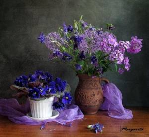 Узамбарская фиалка в живописи