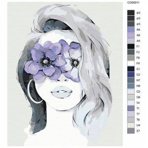 AAAA-CG00011-100x125 Девушка фиалка Раскраска картина по номерам на холсте недорого