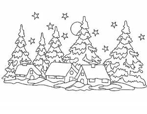 Раскраска Зимний Пейзаж