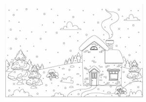 Раскраски Зимний Пейзаж