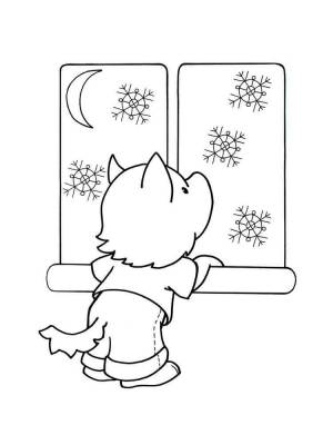 Раскраски Зимнее окно