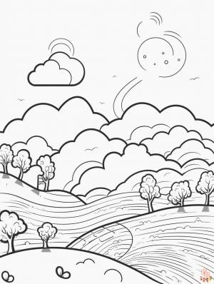 Раскраски пейзажи для детей