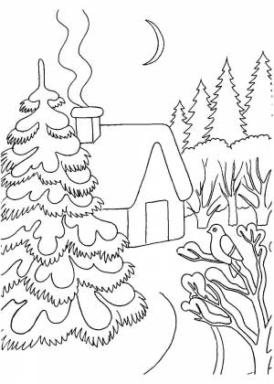 Раскраски Зимний лес