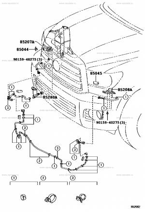 Омыватель фар головного света для Toyota Sequoia XK60, 2 поколение 11