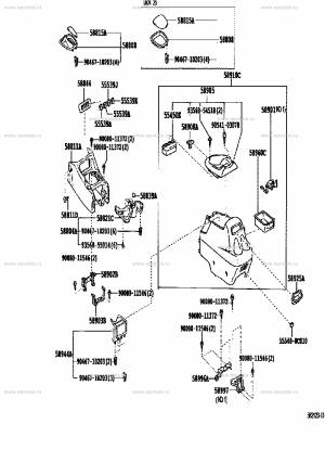 Консоль между сидениями и крепления для Toyota Sequoia XK30, XK40, 1 поколение, рестайлинг 08