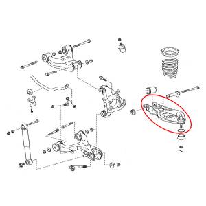 Рычаг задний Toyota Sequoia '07-'17 левый нижний под пружину контрактный