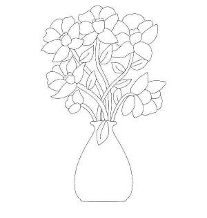 Раскраски гладиолус, Раскраска Гладиолусы в вазе Ваза