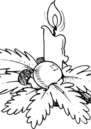 Елочная ветка раскраска