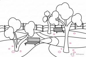 Парк рисунок легкий карандашом