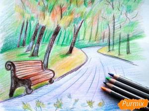 Картинки для срисовки парк легкие