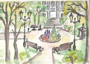 Легкий рисунок парка