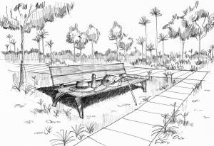 Парк рисунок карандашом