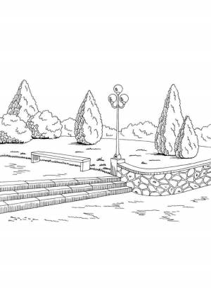 Раскраска парк