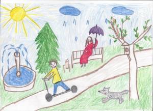 Детский рисунок на тему парк