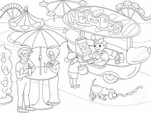 Дети в парке раскраска