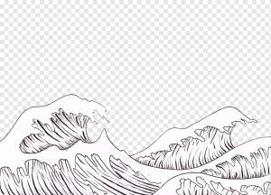 Великая волна от Канагава Рисунок Ветер волна Искусство, волна, млекопитающее, рука, фотография png