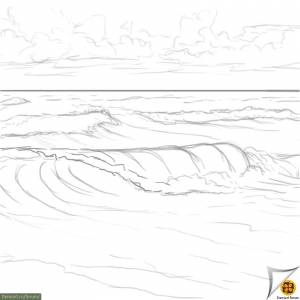 Как нарисовать воду, волны и океан