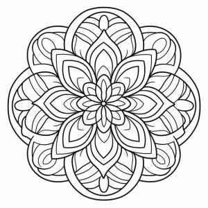 Чистая простая линия искусства для раскраски мандалы геометрические узоры солнечные узоры волны раковины