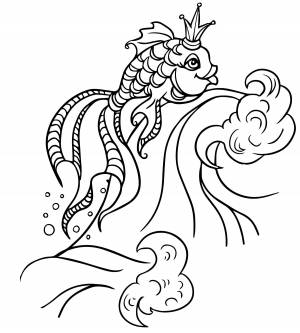 Золотая рыбка на волне