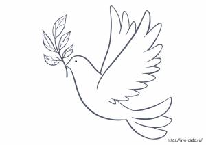 Голубь мира шаблон для вырезания