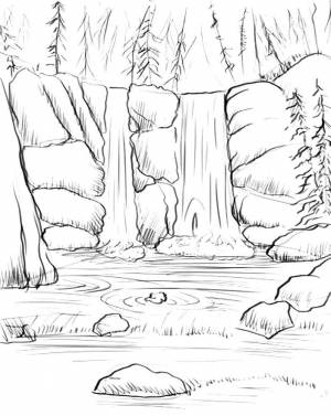 Раскраска Водопад