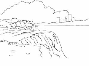 Раскраска Водопад