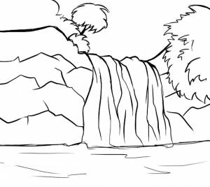 Раскраска Водопад