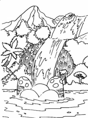 Картинка Водопад раскраска в формате  для детей