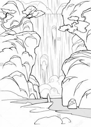 Раскраски Водопад для детей