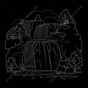 Раскраска водопад