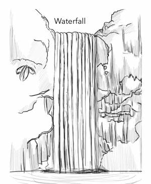 Раскраска водопад