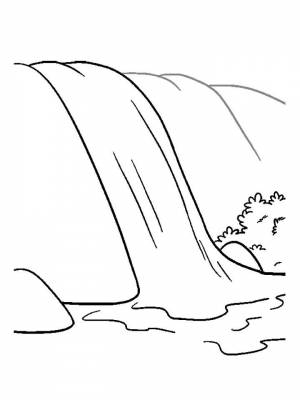 Раскраски Водопад   в формате