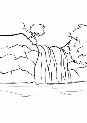 Раскраска водопад
