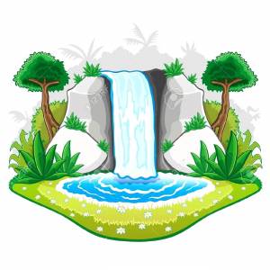 Водопад рисунок детский