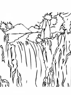 Раскраски Водопад   в формате
