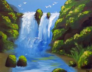 Водопад рисунок для детей