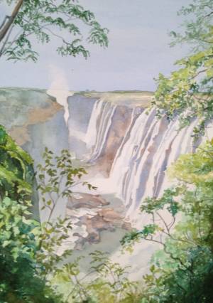 Водопад виктория рисунок