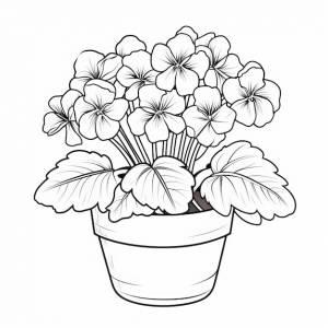 Раскраска герань для детей easytocolor в мультяшном стиле