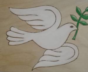 Видеозапись мастер-класса по пирографии «Голубь мира»