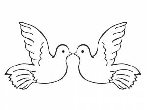 Раскраски Раскраска Голубочки голубь мира дикие животные