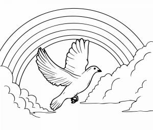 Раскраски Голубь мира для детей шаблон