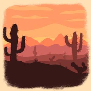 Простой рисунок пустыни