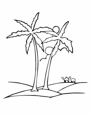 Раскраски Раскраска Пустыня с верблюдами остров детские