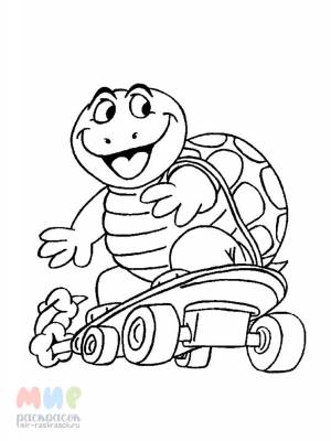 Раскраска Черепаха быстро сказка сказывается