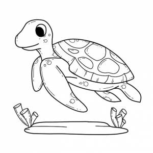 Раскраски буквы животных мультяшная черепаха