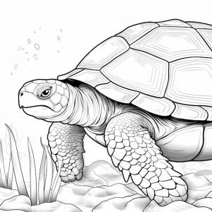 Раскраски для детей черепаха в стиле мультфильмов толстые линии низкие детали
