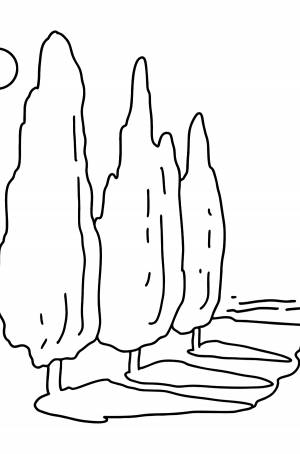 Раскраска тополя ♥ Скачать, Онлайн и !