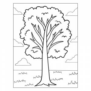 Раскраска Тополь для детей