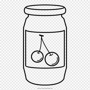 Мармелад Книжка-раскраска Рисование Клубника Line art, Вишневый джем, еда, монохромный, площадь png