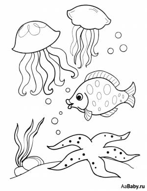 Легкие рисунки подводный мир